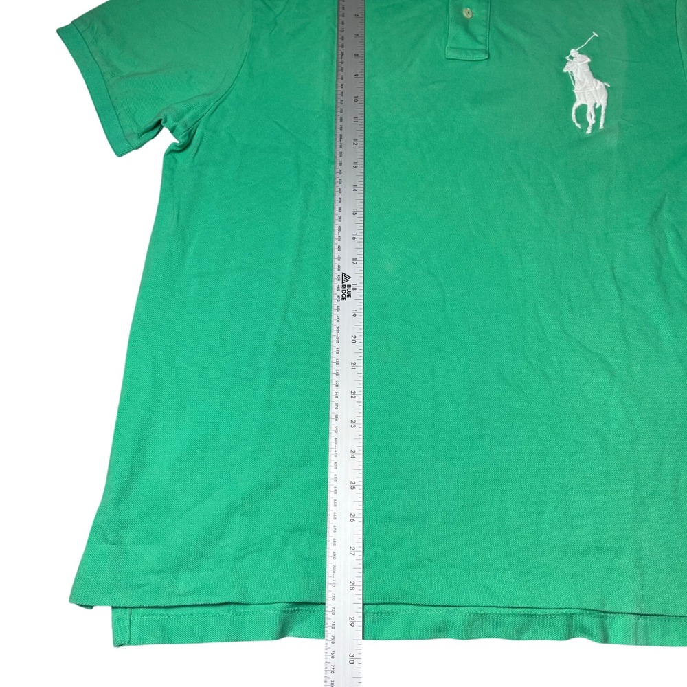 Polo Ralph Lauren Polo Shirt Mens XXL Green Slim Fit Big Pony Short Sleeve - Picture 5 of 6